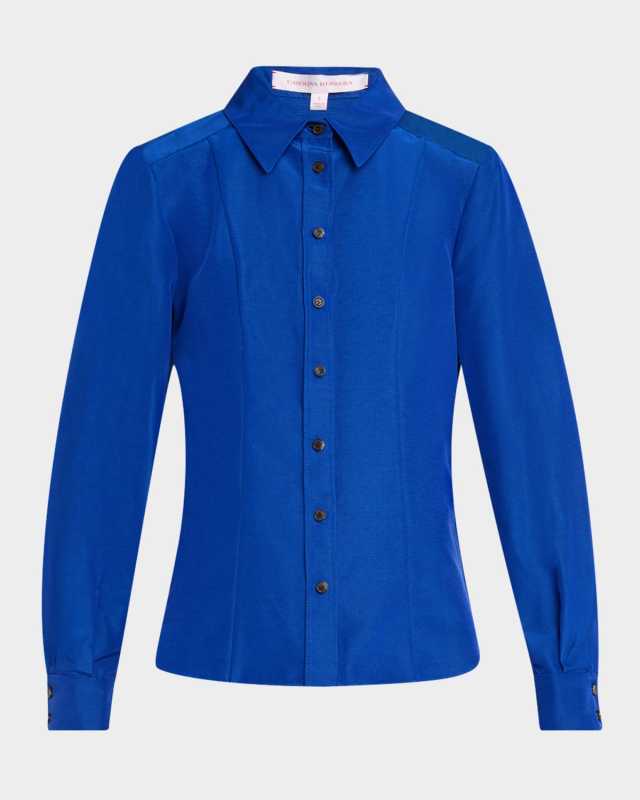 Long-Sleeve Button-Down Blouse